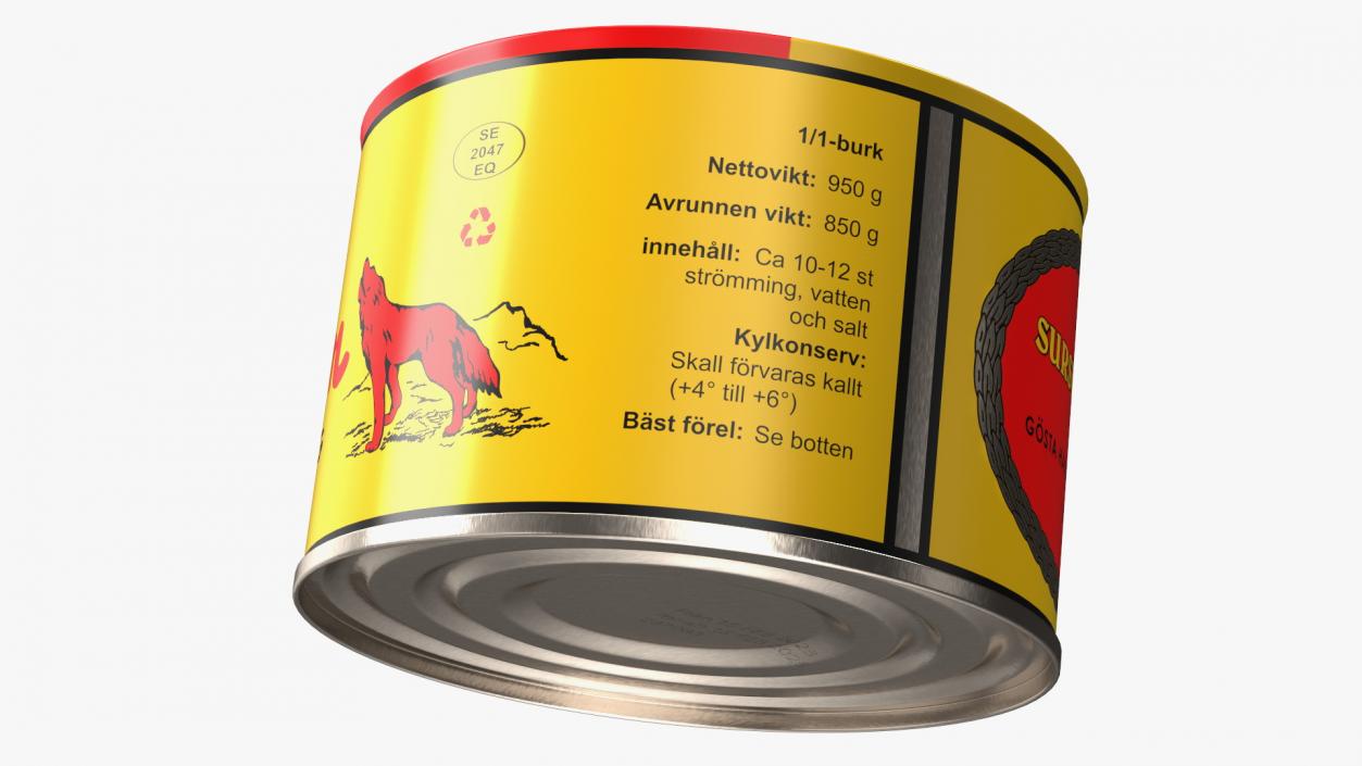 Can of Surstromming Fermented Fish 850g 3D model