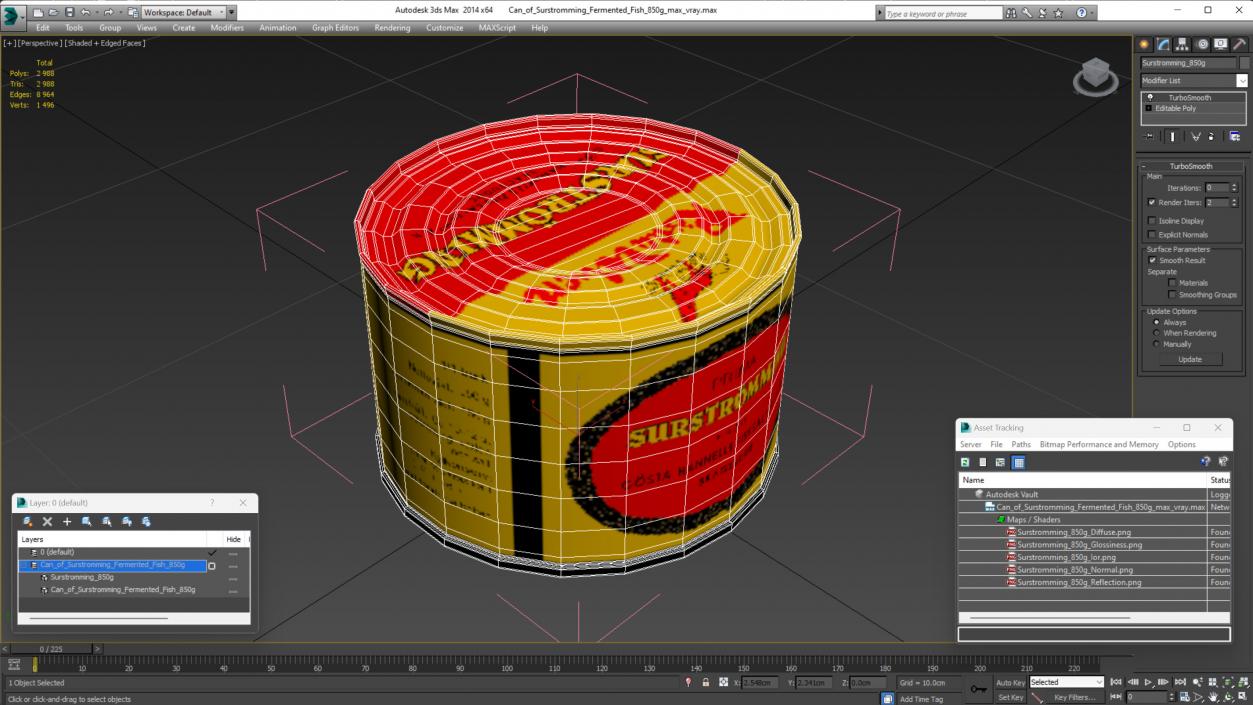 Can of Surstromming Fermented Fish 850g 3D model