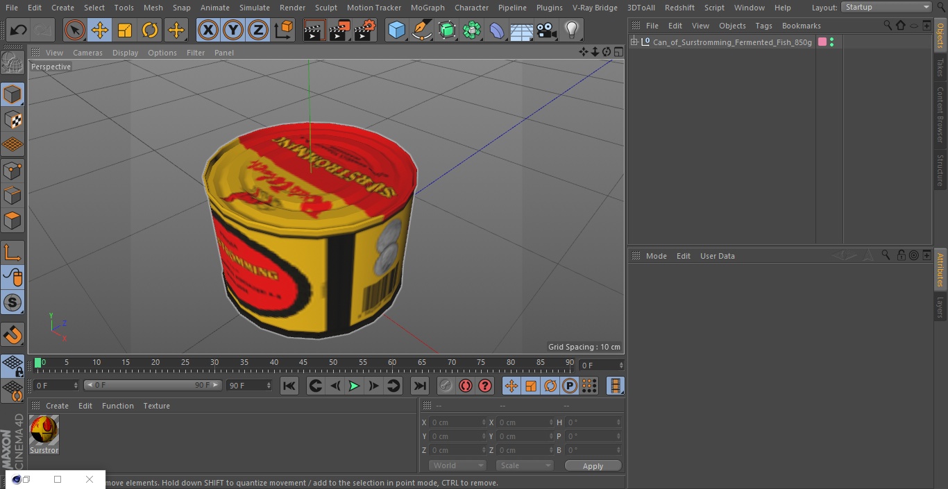 Can of Surstromming Fermented Fish 850g 3D model