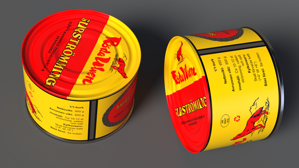 Can of Surstromming Fermented Fish 850g 3D model