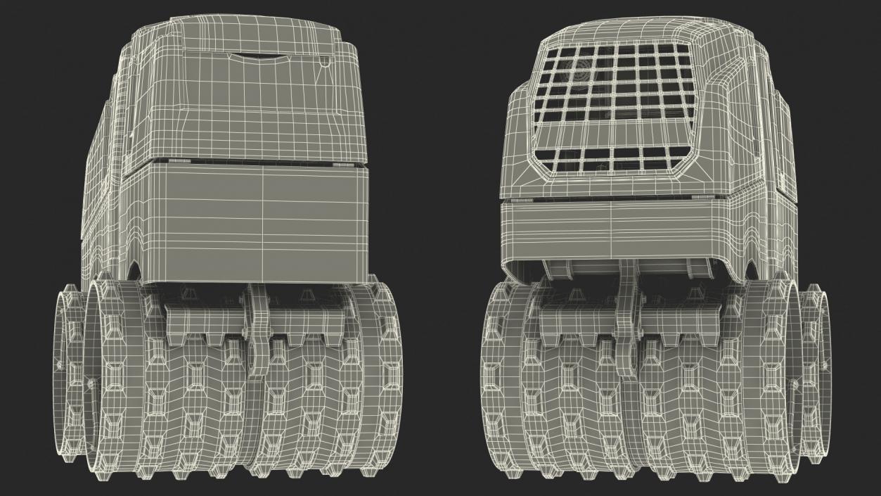 3D model Construction Worker with Trench Roller Rigged