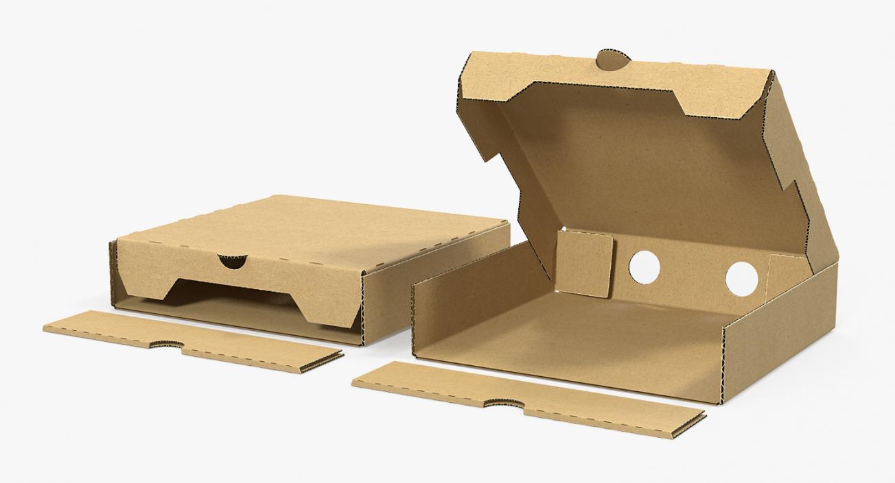 Paper Pizza Boxes 3D