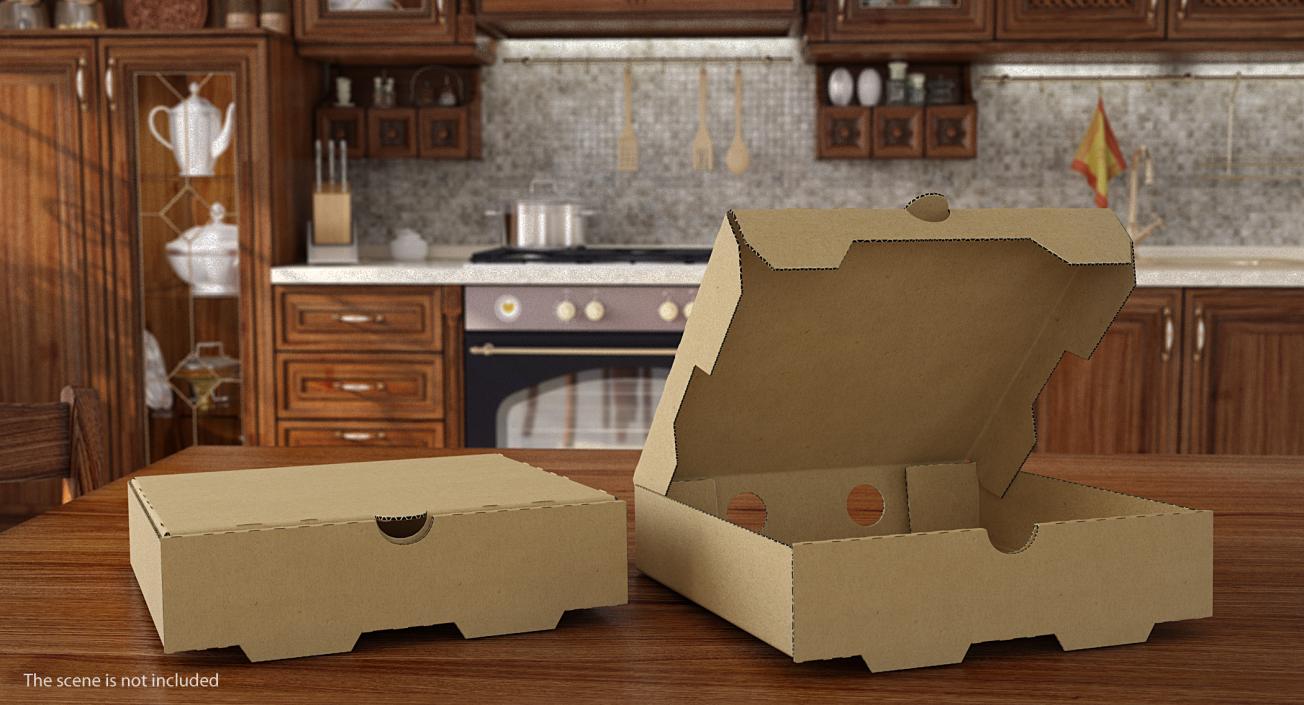 Paper Pizza Boxes 3D