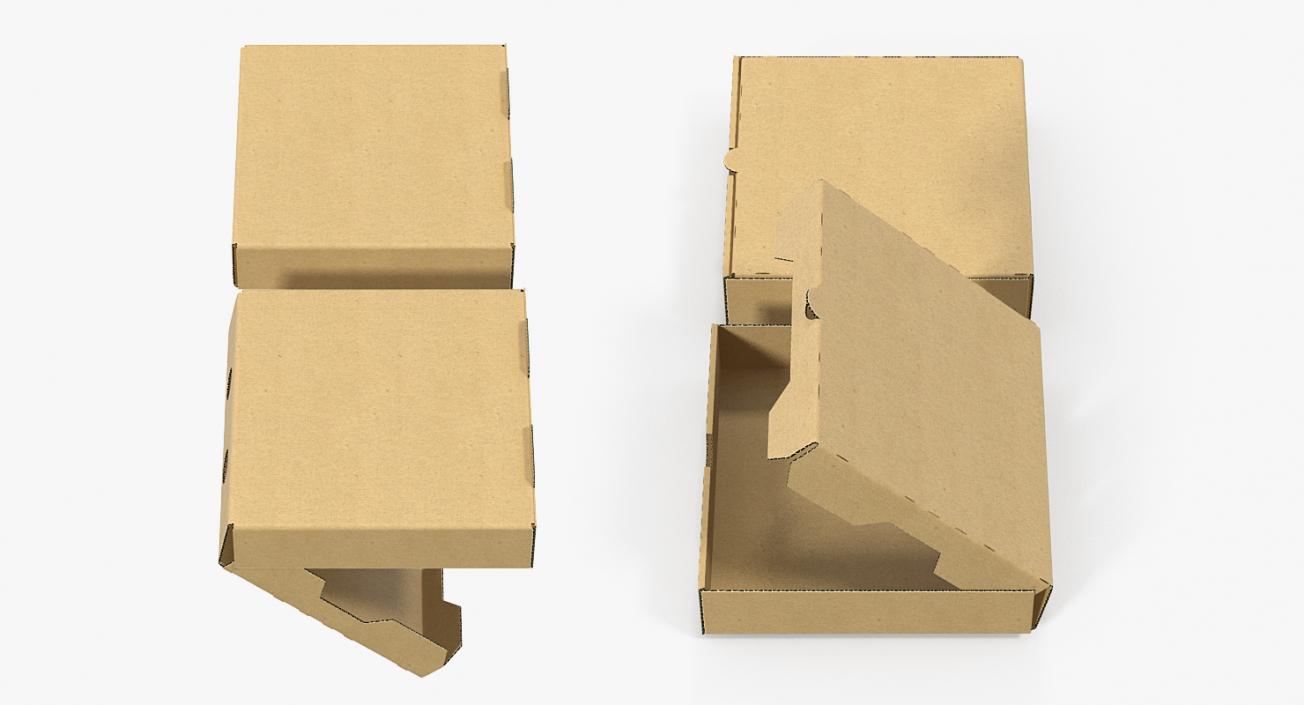 Paper Pizza Boxes 3D