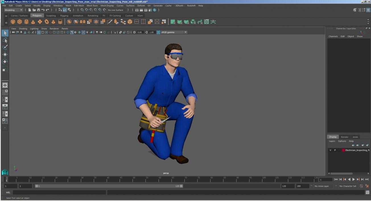 Electrician Inspecting Pose 3D