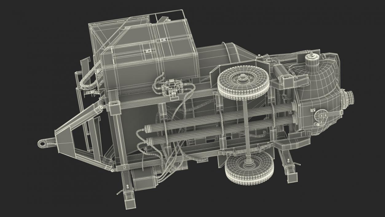 3D model Cement Pump Mixer with Electric Engine Rigged