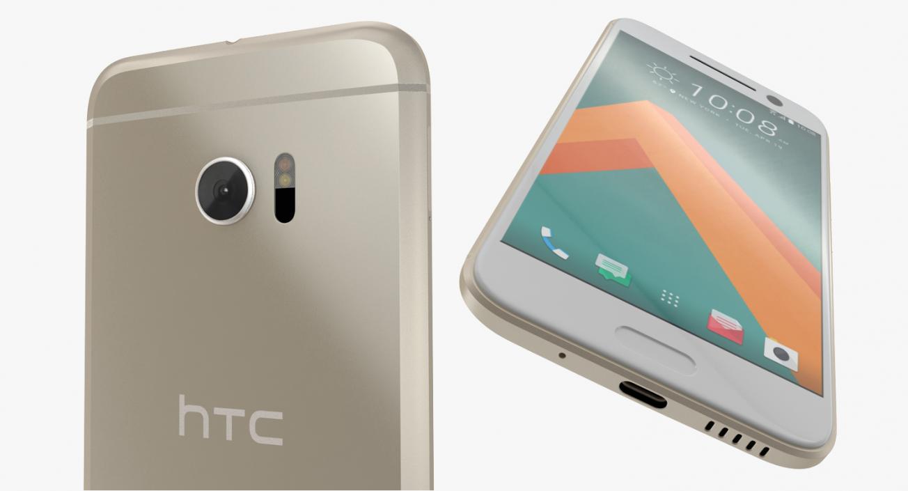 HTC 10 Topaz Gold 3D