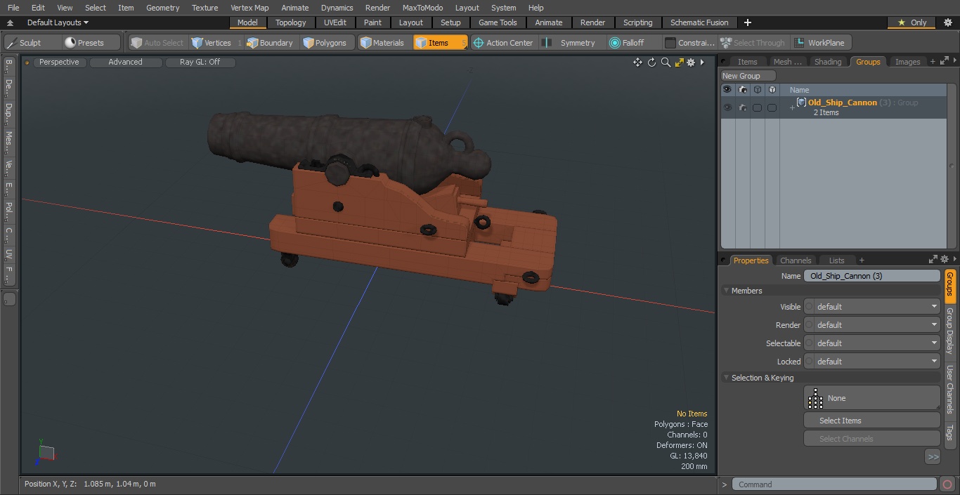 3D model Old Ship Cannon