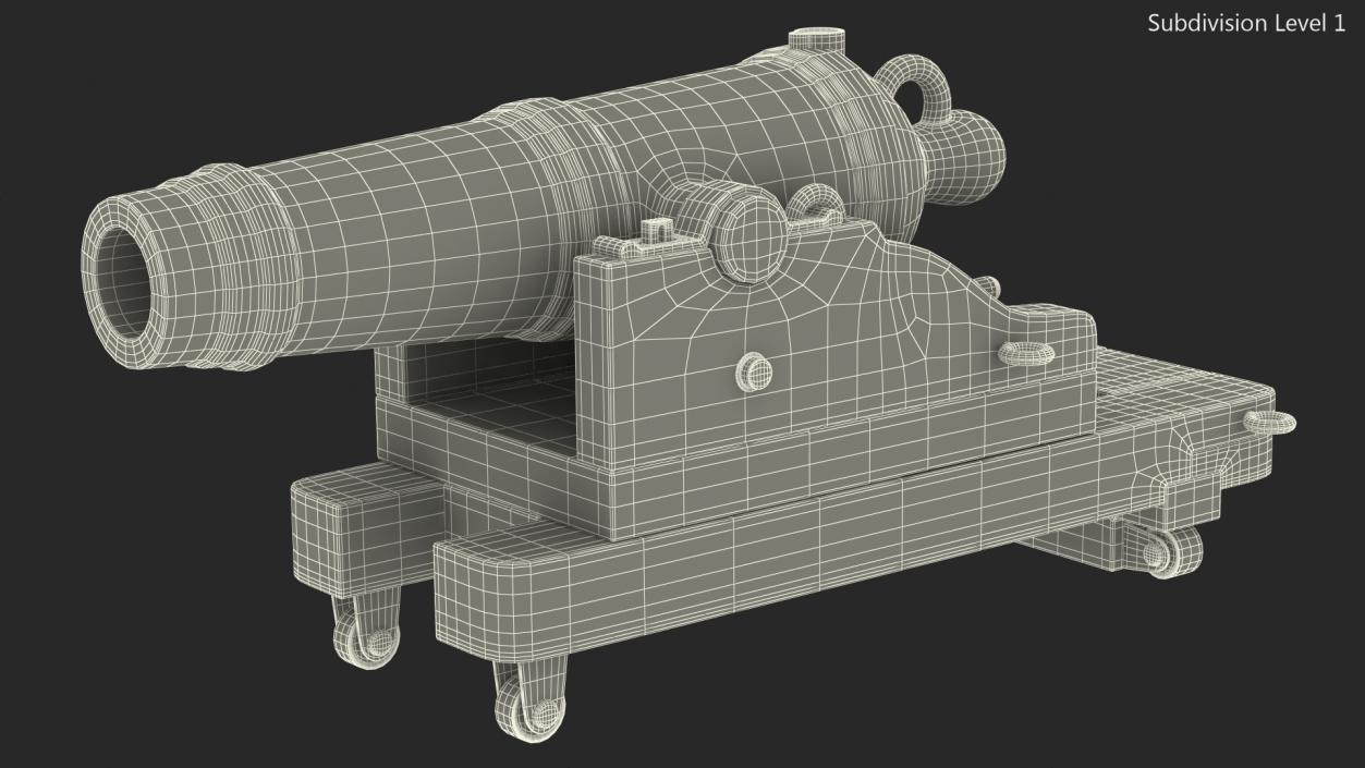 3D model Old Ship Cannon