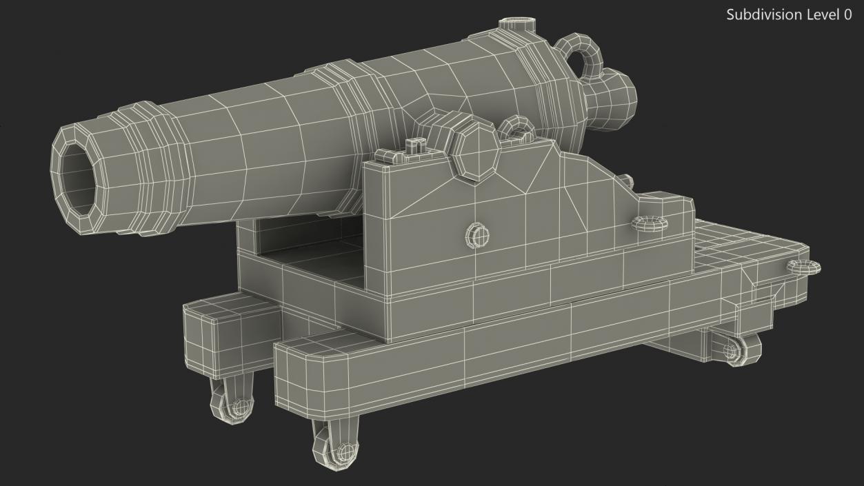 3D model Old Ship Cannon