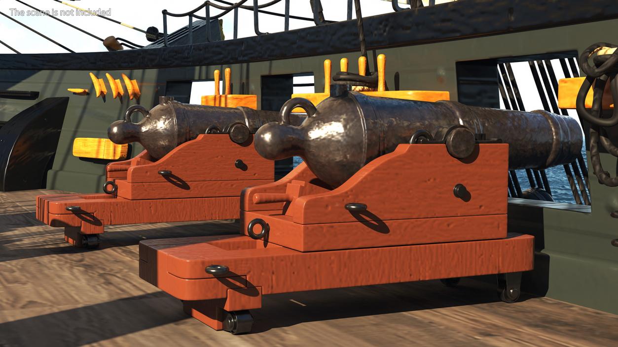 3D model Old Ship Cannon