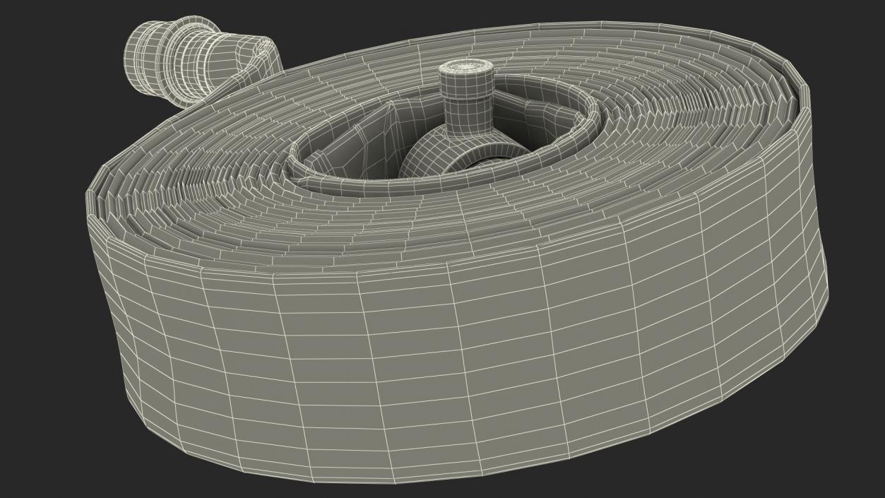 Rolled Up Fire Hose Used 3D model