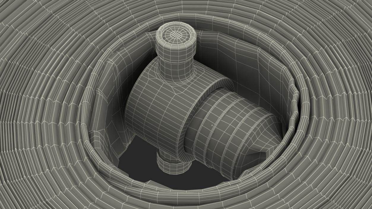 Rolled Up Fire Hose Used 3D model