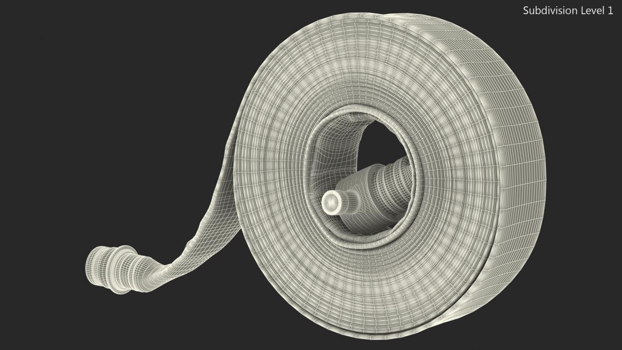 Rolled Up Fire Hose Used 3D model