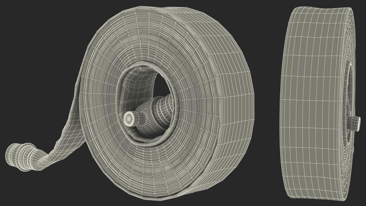 Rolled Up Fire Hose Used 3D model