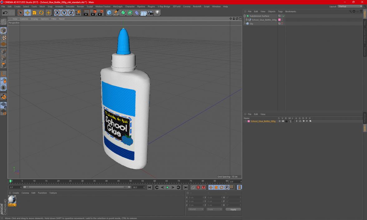 3D School Glue Bottle 200g model