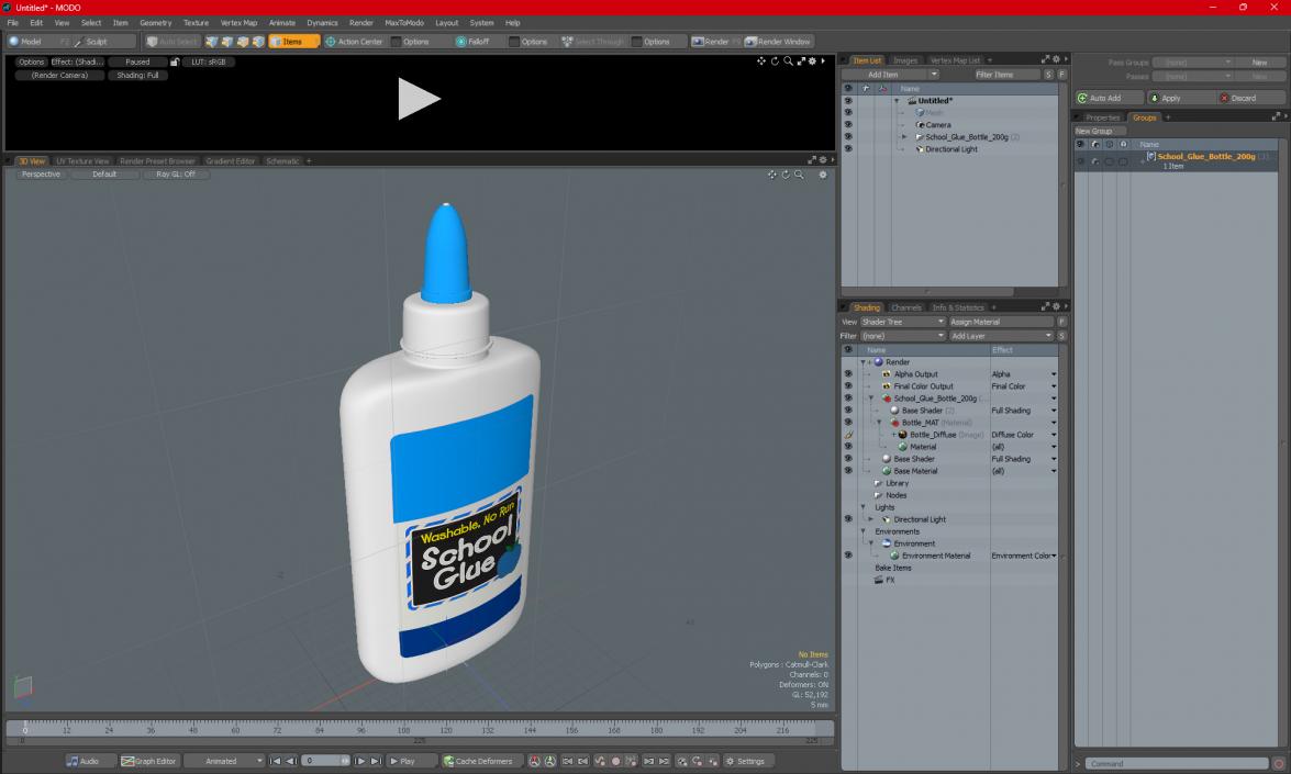 3D School Glue Bottle 200g model