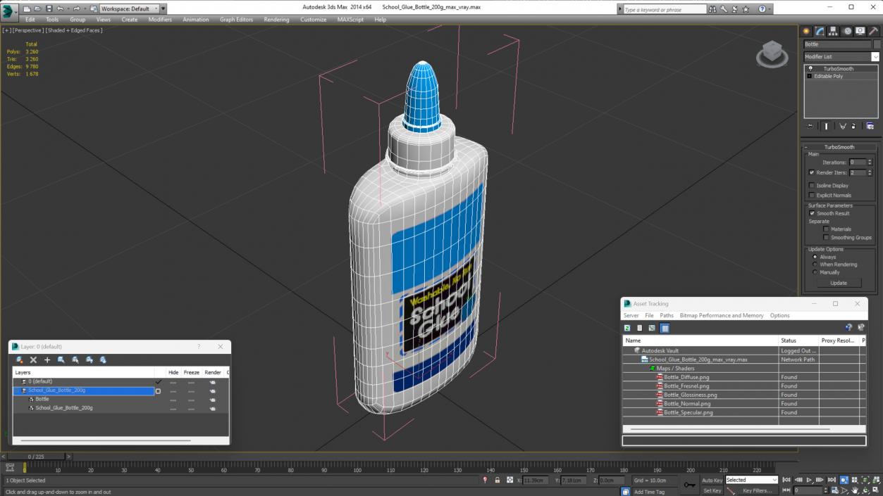 3D School Glue Bottle 200g model