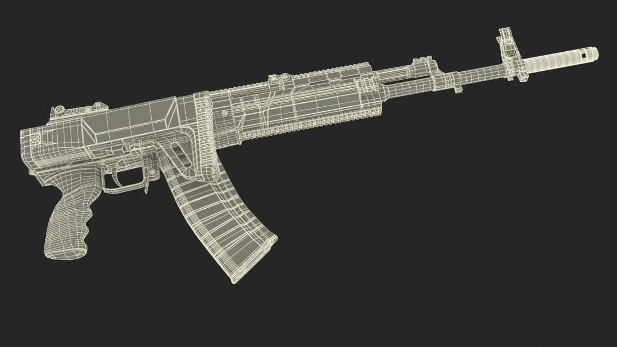 3D Kalashnikov AK-12 2011 with Folded Buttstock New model