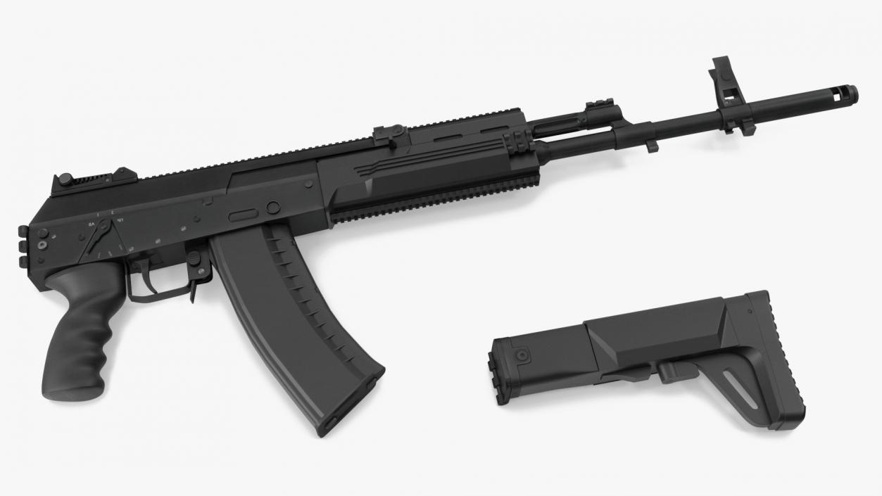 3D Kalashnikov AK-12 2011 with Folded Buttstock New model