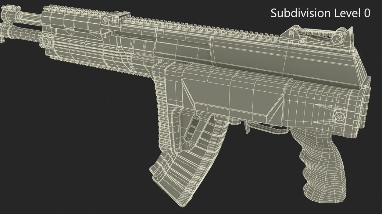 3D Kalashnikov AK-12 2011 with Folded Buttstock New model