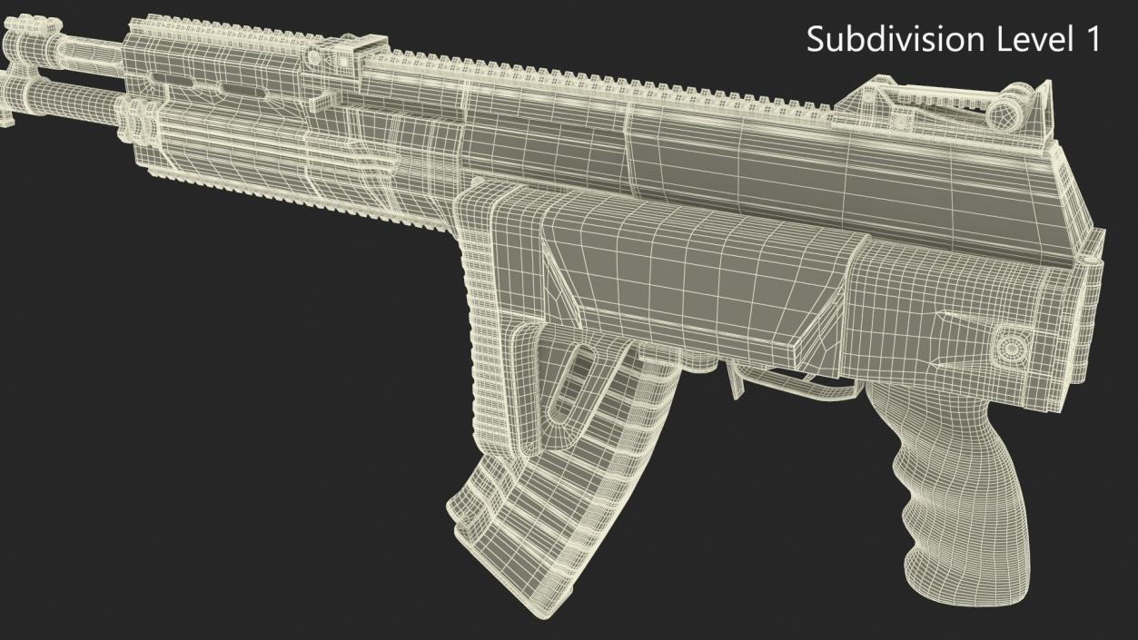 3D Kalashnikov AK-12 2011 with Folded Buttstock New model