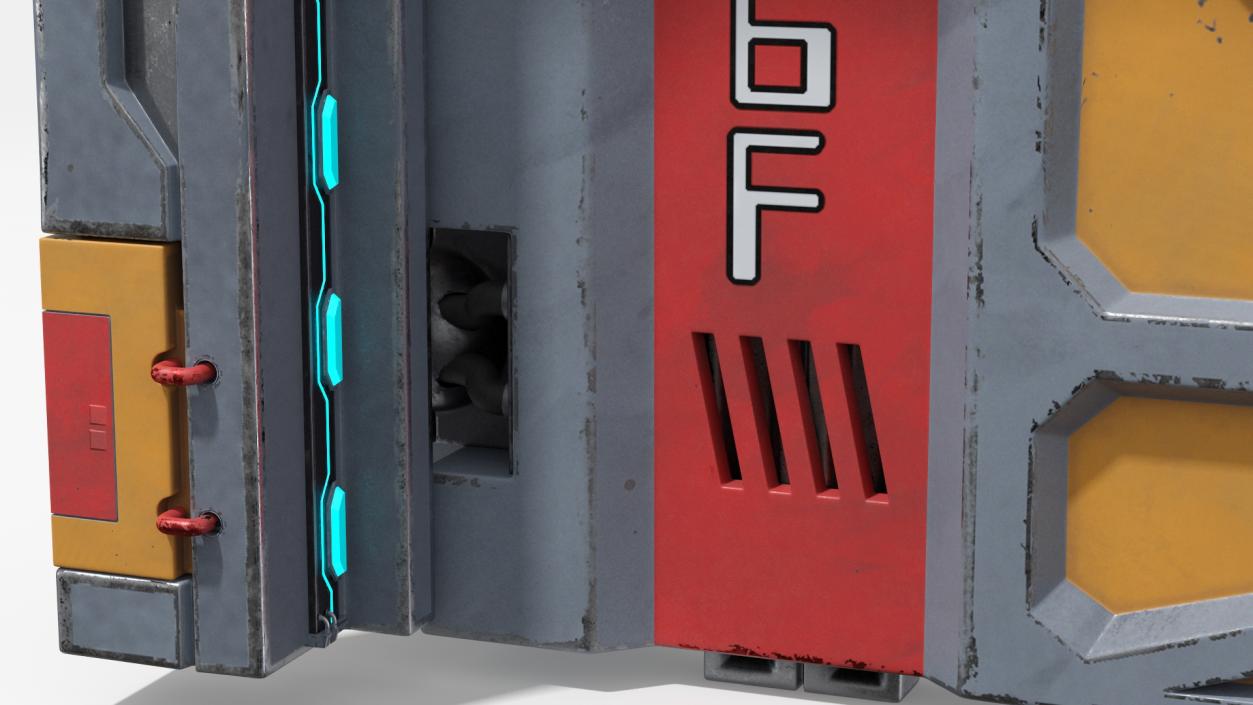 Sci Fi Sliding Blast Doors Rigged Collection 3D model