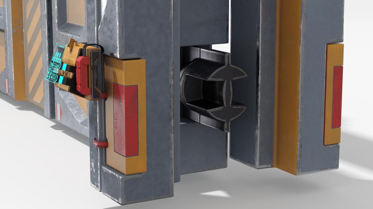 Sci Fi Sliding Blast Doors Rigged Collection 3D model