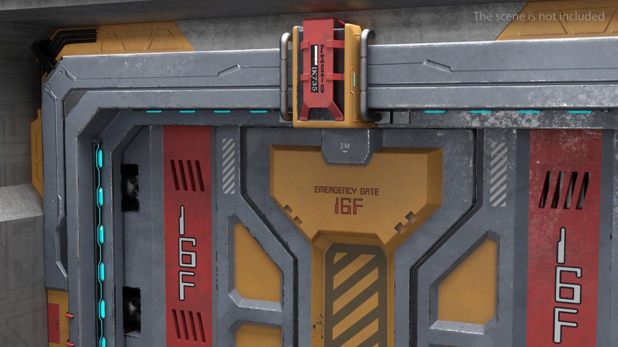 Sci Fi Sliding Blast Doors Rigged Collection 3D model