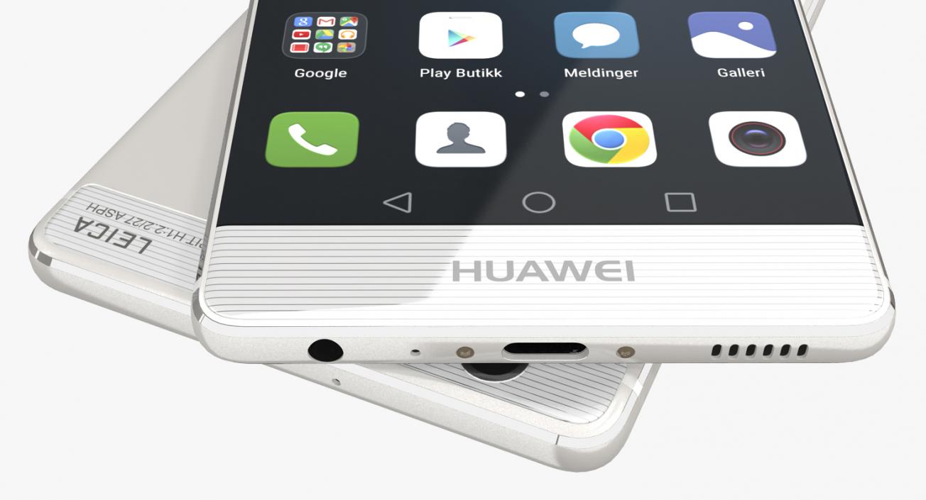 3D Huawei P9 Mystic Silver model