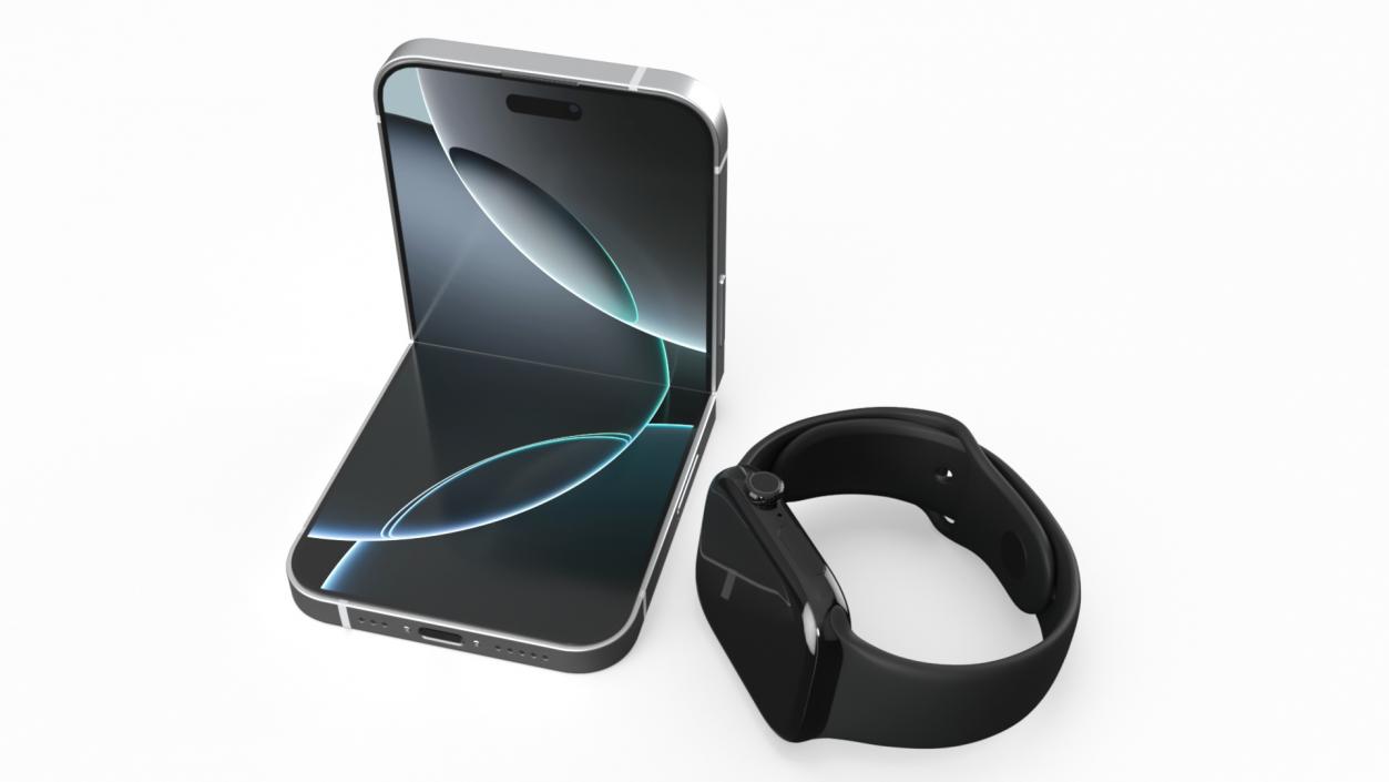 Apple iPhone Flip with Apple Watch 3D model