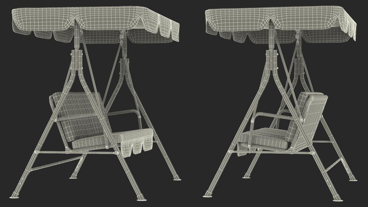 3D Porch Swing Blue Hearts model