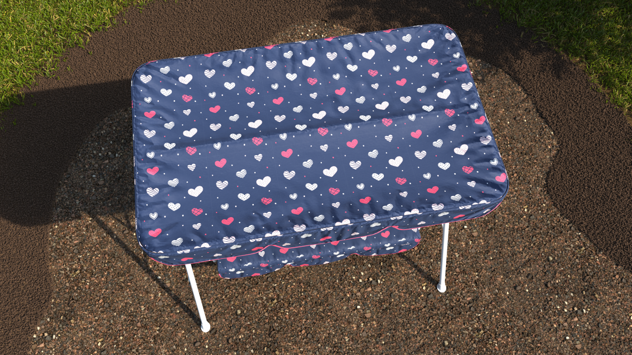 3D Porch Swing Blue Hearts model