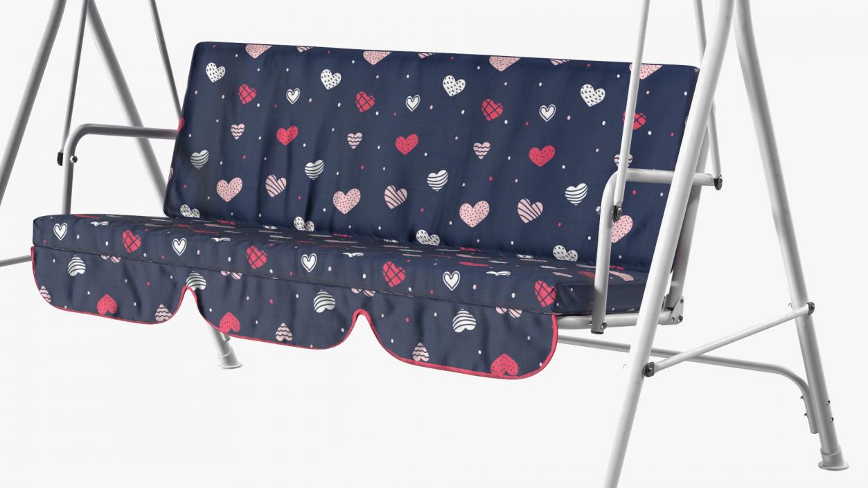 3D Porch Swing Blue Hearts model