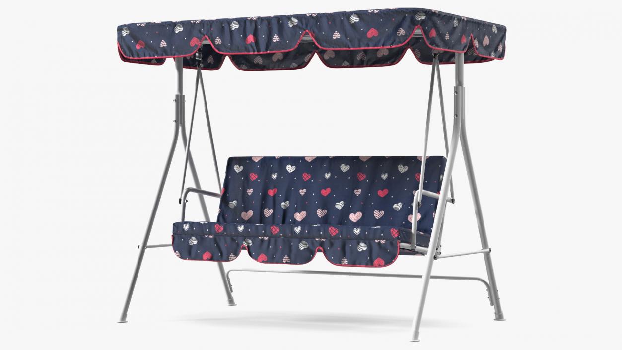 3D Porch Swing Blue Hearts model