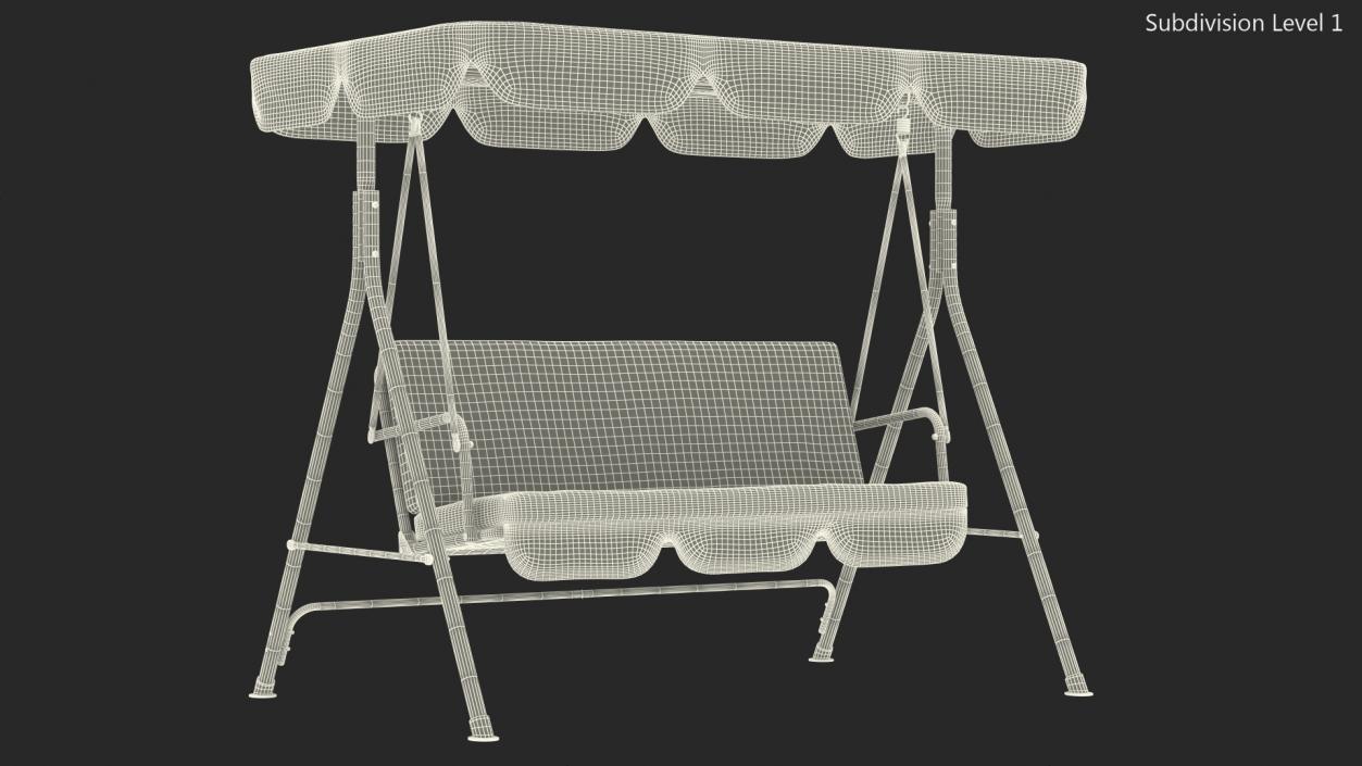 3D Porch Swing Blue Hearts model