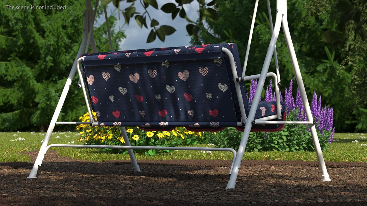 3D Porch Swing Blue Hearts model