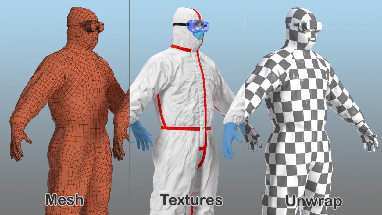 Disposable Chemical Protective Coverall 3D model