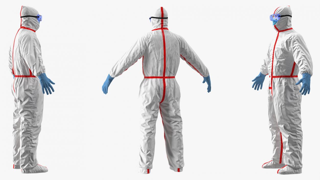 Disposable Chemical Protective Coverall 3D model