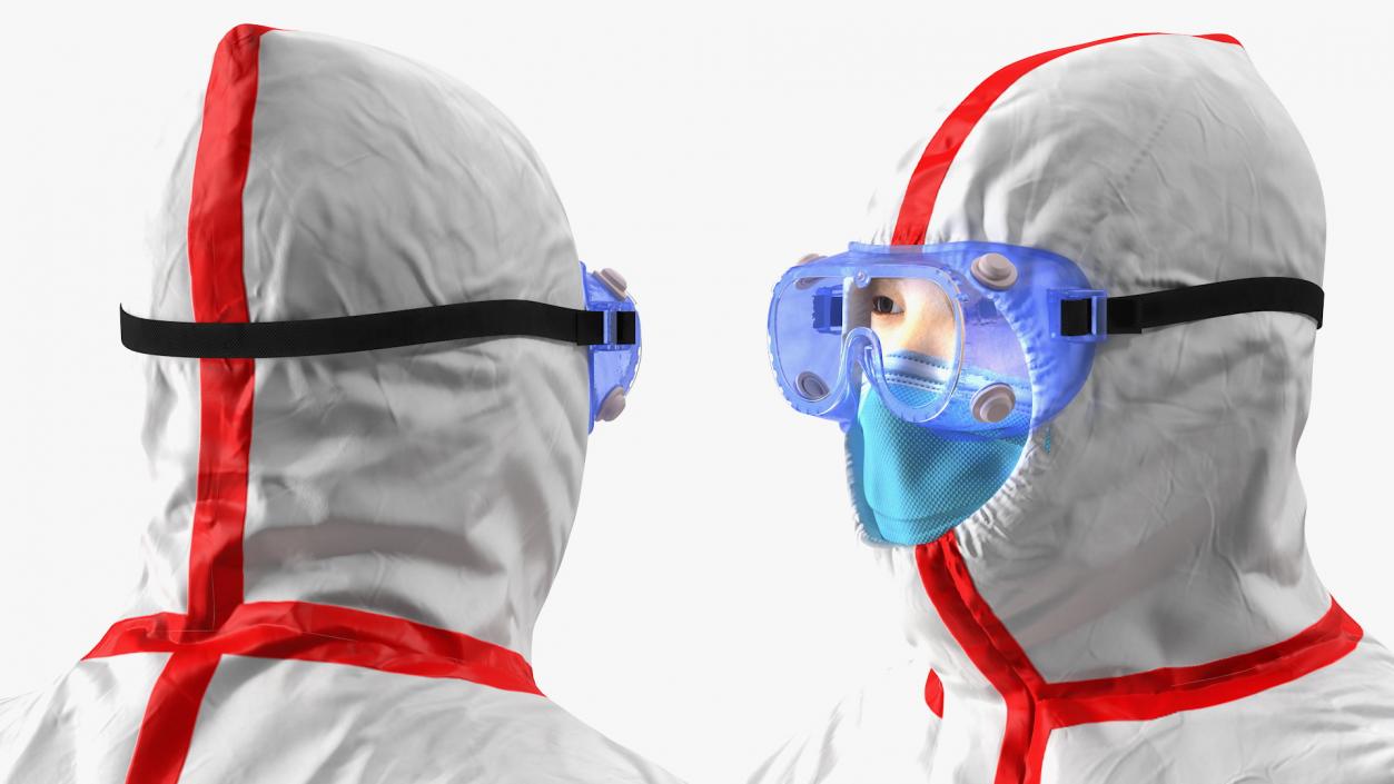 Disposable Chemical Protective Coverall 3D model