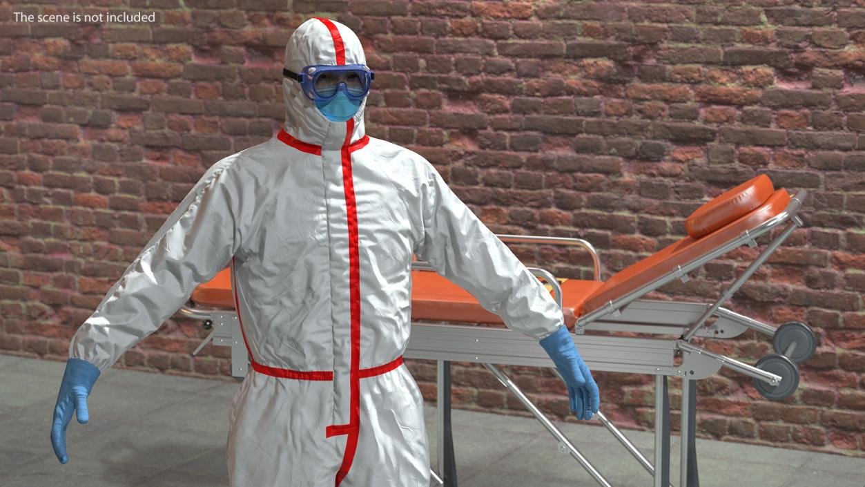 Disposable Chemical Protective Coverall 3D model