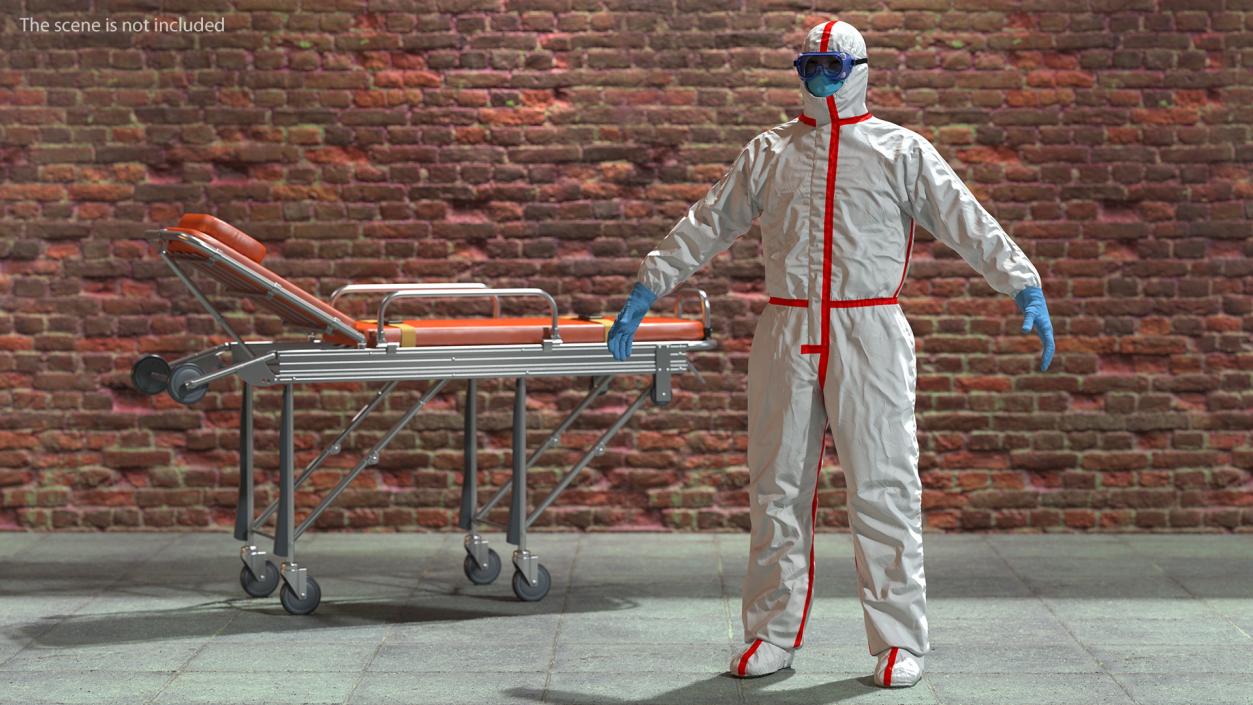 Disposable Chemical Protective Coverall 3D model