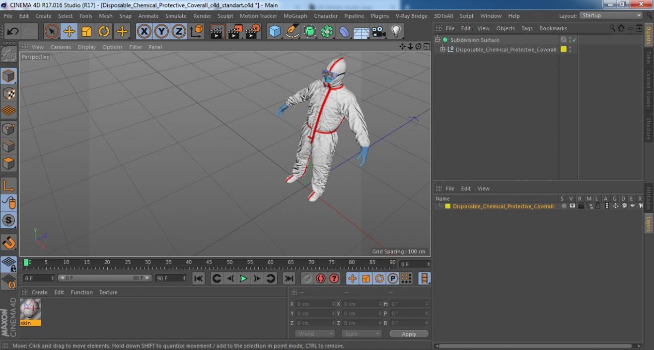 Disposable Chemical Protective Coverall 3D model