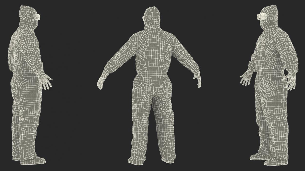 Disposable Chemical Protective Coverall 3D model