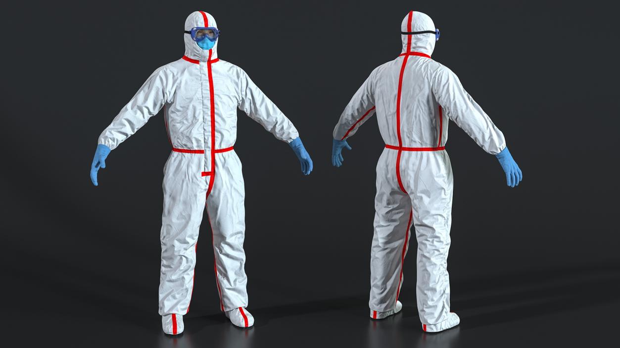 Disposable Chemical Protective Coverall 3D model