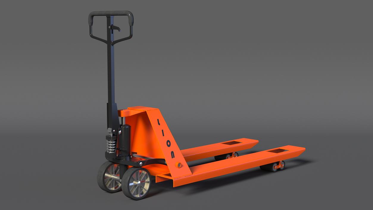 3D Premium Hand Brake Pallet Jack Rigged for Cinema 4D