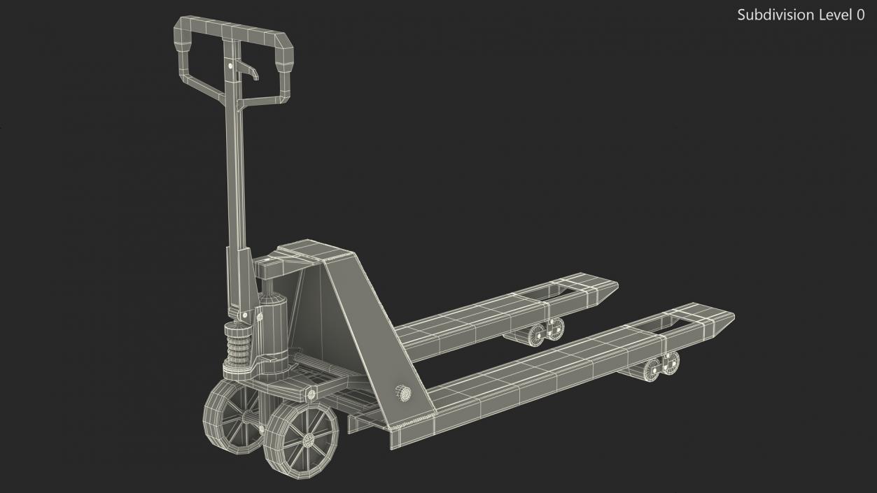 3D Premium Hand Brake Pallet Jack Rigged for Cinema 4D