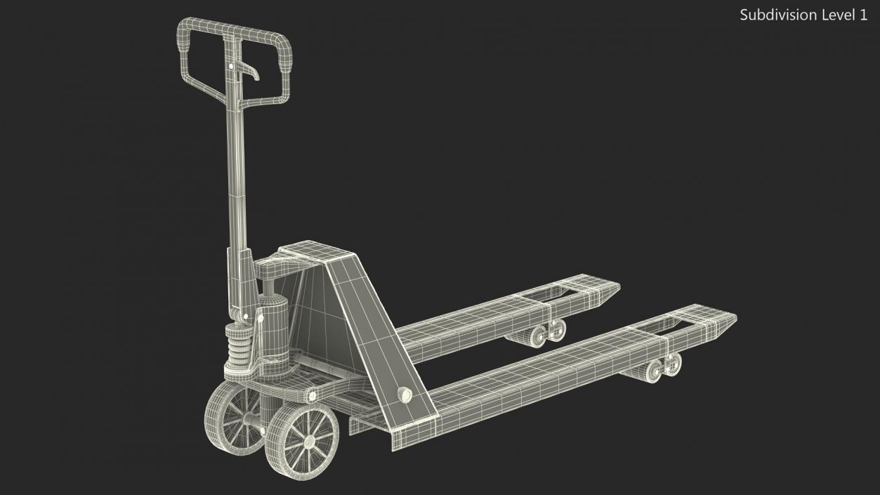 3D Premium Hand Brake Pallet Jack Rigged for Cinema 4D