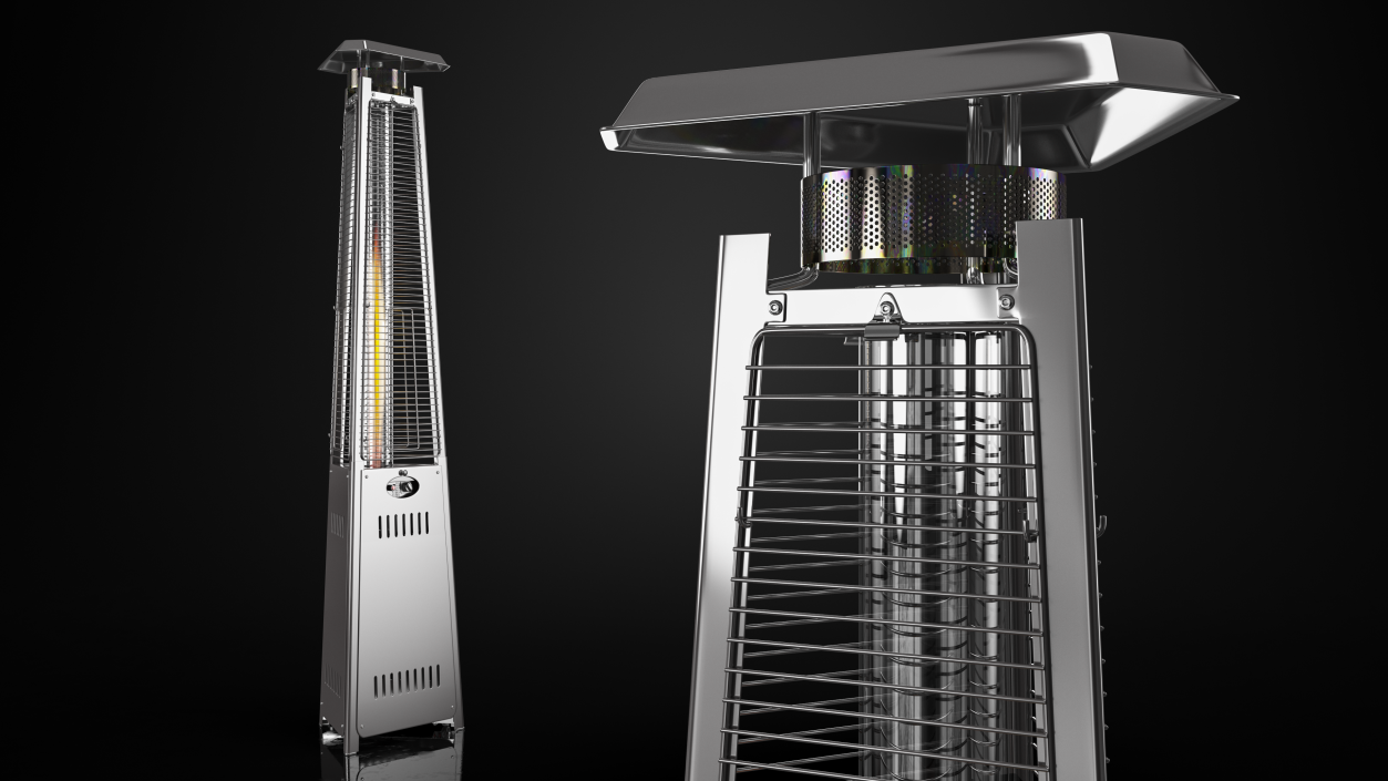 3D Outdoor Pyramid Patio Heater On