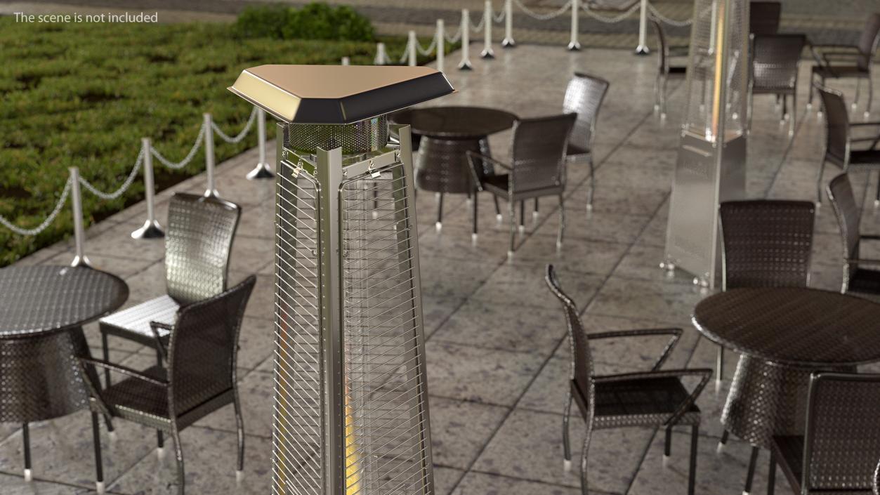 3D Outdoor Pyramid Patio Heater On